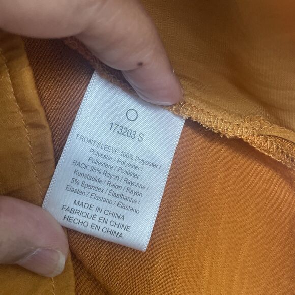 Anthropologie Dolan Blouse XS Mustard Embroidered Boho Peasant Top Pullover - Picture 5 of 6